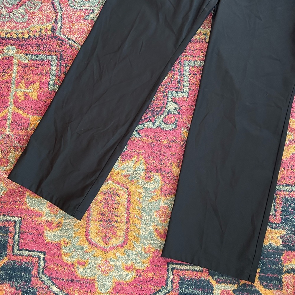 Nike | Women's Black Dri-FIT Golf Pants Ankle Slits Black Embroidered Logo Sz 16 - Picture 8 of 16